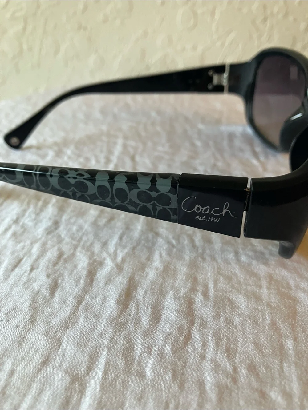 Coach: Black Women's Sunglasses- Dark Gradient Lenses- Scratches